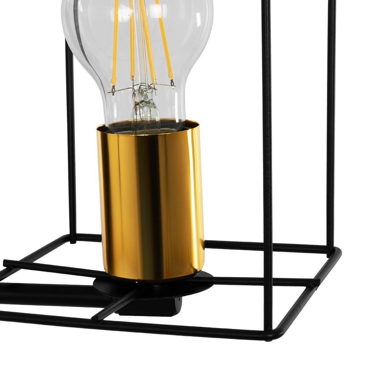 GloboStar® CYRA 203-0012 Μοντέρνο Επιτοίχιο Φωτιστικό Απλίκα Μονόφωτο 1 x E27 IP20 Μαύρο & Χρυσό Μέταλλο - Μ21 x Π21 x Υ19cm - Image 5