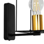 GloboStar® CYRA 203-0012 Μοντέρνο Επιτοίχιο Φωτιστικό Απλίκα Μονόφωτο 1 x E27 IP20 Μαύρο & Χρυσό Μέταλλο - Μ21 x Π21 x Υ19cm - Image 6