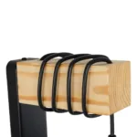 GloboStar® XYLO 203-0014 Μοντέρνο Επιτοίχιο Φωτιστικό Απλίκα Μονόφωτο 1 x E27 IP20 Μαύρο Μέταλλο με Μπεζ Ξύλο - Μ18 x Π18 x Υ19cm - Image 5