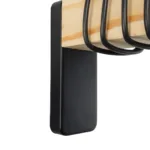 GloboStar® XYLO 203-0014 Μοντέρνο Επιτοίχιο Φωτιστικό Απλίκα Μονόφωτο 1 x E27 IP20 Μαύρο Μέταλλο με Μπεζ Ξύλο - Μ18 x Π18 x Υ19cm - Image 6