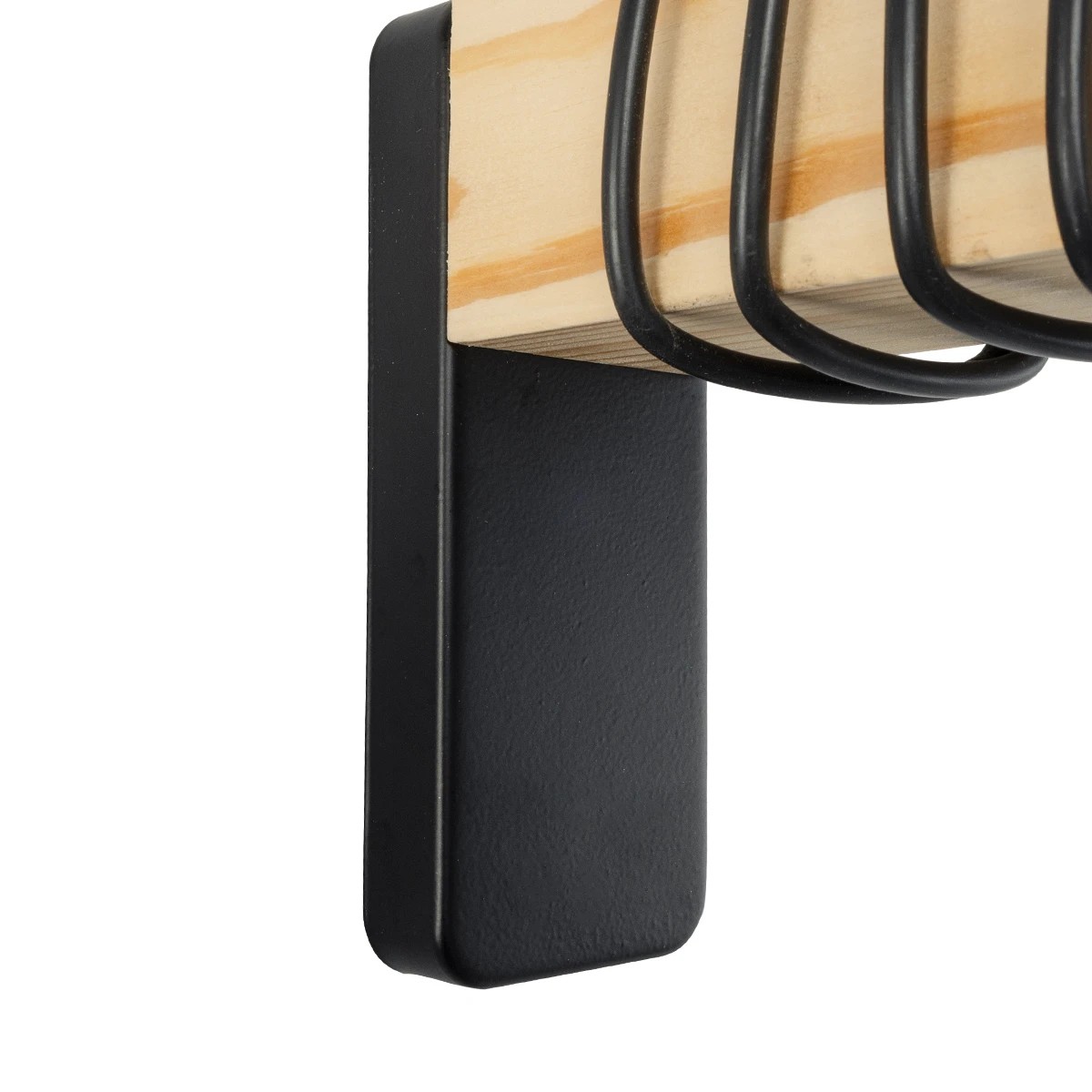 GloboStar® XYLO 203-0014 Μοντέρνο Επιτοίχιο Φωτιστικό Απλίκα Μονόφωτο 1 x E27 IP20 Μαύρο Μέταλλο με Μπεζ Ξύλο - Μ18 x Π18 x Υ19cm - Image 6