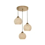 GloboStar® YASAM 203-0024 Vintage Κρεμαστό Φωτιστικό Πλέγμα Τρίφωτο 3 x E27 IP20 Μπεζ Ρατάν - Μ42 x Π42 x Υ54cm - Image 3