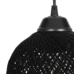 GloboStar® YASAM 203-0026 Vintage Κρεμαστό Φωτιστικό Ράγα Τρίφωτο 3 x E27 IP20 Μαύρο Ρατάν - Μ45 x Π18 x Υ30cm - Image 7