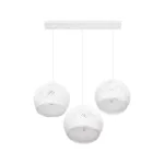 GloboStar® YASAM 203-0027 Vintage Κρεμαστό Φωτιστικό Ράγα Τρίφωτο 3 x E27 IP20 Λευκό Ρατάν - Μ45 x Π18 x Υ30cm - Image 4