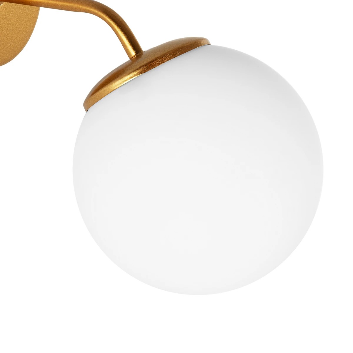 GloboStar® DALPH 203-0033 Vintage Επιτοίχιο Φωτιστικό Απλίκα Μονόφωτο 1 x E27 IP20 Χρυσό Μέταλλο με Λευκό Γυαλί - M15 x Π18 x Υ22.5cm - Image 5