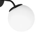 GloboStar® DALPH 203-0034 Vintage Επιτοίχιο Φωτιστικό Απλίκα Μονόφωτο 1 x E27 IP20 Μαύρο Μέταλλο με Λευκό Γυαλί - M15 x Π18 x Υ22.5cm - Image 5