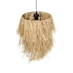 GloboStar® WEG 203-0036 Boho Κρεμαστό Φωτιστικό Καπέλο Μονόφωτο 1 x E27 IP20 Μπέζ Raffia - M45 x Π45 x Υ53cm - Image 6