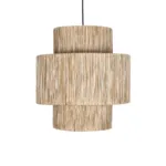 GloboStar® SALTO 203-0037 Boho Κρεμαστό Φωτιστικό Καπέλο Μονόφωτο 1 x E27 IP20 Μπέζ Σχοινί - M40 x Π40 x Υ42cm - Image 4