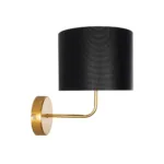 GloboStar® RALPH 203-0040 Vintage Επιτοίχιο Φωτιστικό Απλίκα Μονόφωτο 1 x E27 IP20 Χρυσό Μέταλλο με Μαύρο Ύφασμα - Μ22 x Π29 x Υ30cm - Image 4