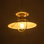 GloboStar® BILLA 203-0041 Vintage Κρεμαστό Φωτιστικό Καμπάνα Μονόφωτο 1 x E27 IP20 Λευκό & Χρυσό Μέταλλο - M30.5 x Π30.5 x Υ20cm - Image 2