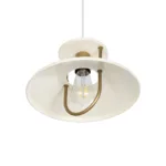 GloboStar® BILLA 203-0041 Vintage Κρεμαστό Φωτιστικό Καμπάνα Μονόφωτο 1 x E27 IP20 Λευκό & Χρυσό Μέταλλο - M30.5 x Π30.5 x Υ20cm - Image 5