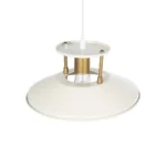 GloboStar® BILLA 203-0041 Vintage Κρεμαστό Φωτιστικό Καμπάνα Μονόφωτο 1 x E27 IP20 Λευκό & Χρυσό Μέταλλο - M30.5 x Π30.5 x Υ20cm - Image 6
