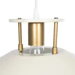 GloboStar® BILLA 203-0041 Vintage Κρεμαστό Φωτιστικό Καμπάνα Μονόφωτο 1 x E27 IP20 Λευκό & Χρυσό Μέταλλο - M30.5 x Π30.5 x Υ20cm - Image 7