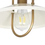 GloboStar® BILLA 203-0041 Vintage Κρεμαστό Φωτιστικό Καμπάνα Μονόφωτο 1 x E27 IP20 Λευκό & Χρυσό Μέταλλο - M30.5 x Π30.5 x Υ20cm - Image 8