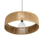GloboStar® KYCLOS 203-0044 Boho Κρεμαστό Φωτιστικό Καπέλο Μονόφωτο 1 x E27 IP20 Μπέζ Rattan - M55 x Π55 x Υ20cm - Image 5