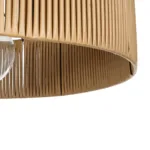 GloboStar® KYCLOS 203-0044 Boho Κρεμαστό Φωτιστικό Καπέλο Μονόφωτο 1 x E27 IP20 Μπέζ Rattan - M55 x Π55 x Υ20cm - Image 8