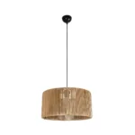 GloboStar® KYCLOS 203-0049 Boho Κρεμαστό Φωτιστικό Καπέλο Μονόφωτο 1 x E27 IP20 Μπεζ Rattan - M40 x Π40 x Υ25.5cm - Image 3