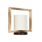 GloboStar® CUP 203-0052 Vintage Επιτραπέζιο Φωτιστικό Πορτατίφ Μονόφωτο 1 x E27 IP20 Μπεζ Ξύλο με Λευκό Ύφασμα - Μ28 x Π14 x Υ26.5cm - Image 6