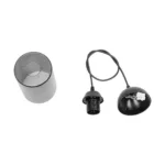 GloboStar® TORUS 203-0063 Μοντέρνο Κρεμαστό Φωτιστικό Καμπάνα Μονόφωτο 1 x E27 IP20 Μαύρο Πλαστικό - Μ10.5 x Π10.5 x Υ18.5cm - Image 10