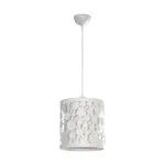 GloboStar® PETAL 203-0065 Μοντέρνο Κρεμαστό Φωτιστικό Καπέλο Μονόφωτο 1 x E27 IP20 Λευκό Πλαστικό - Μ23.5 x Π23.5 x Υ76cm - Image 3