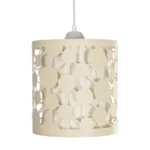 GloboStar® PETAL 203-0067 Μοντέρνο Κρεμαστό Φωτιστικό Καπέλο Μονόφωτο 1 x E27 IP20 Μπεζ Πλαστικό - Μ23.5 x Π23.5 x Υ76cm - Image 4