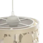 GloboStar® PETAL 203-0067 Μοντέρνο Κρεμαστό Φωτιστικό Καπέλο Μονόφωτο 1 x E27 IP20 Μπεζ Πλαστικό - Μ23.5 x Π23.5 x Υ76cm - Image 7