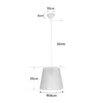 GloboStar® CONEY 203-0069 Μοντέρνο Κρεμαστό Φωτιστικό Καπέλο Μονόφωτο 1 x E27 IP20 Λευκό Ύφασμα - Μ26 x Π26 x Υ25cm - Image 11
