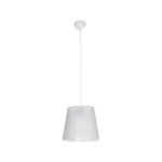 GloboStar® CONEY 203-0069 Μοντέρνο Κρεμαστό Φωτιστικό Καπέλο Μονόφωτο 1 x E27 IP20 Λευκό Ύφασμα - Μ26 x Π26 x Υ25cm - Image 3