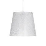 GloboStar® CONEY 203-0069 Μοντέρνο Κρεμαστό Φωτιστικό Καπέλο Μονόφωτο 1 x E27 IP20 Λευκό Ύφασμα - Μ26 x Π26 x Υ25cm - Image 4