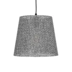 GloboStar® CONEY 203-0070 Μοντέρνο Κρεμαστό Φωτιστικό Καπέλο Μονόφωτο 1 x E27 IP20 Γκρι Διάτρητο Ύφασμα - Μ26 x Π26 x Υ25cm - Image 4