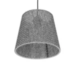 GloboStar® CONEY 203-0070 Μοντέρνο Κρεμαστό Φωτιστικό Καπέλο Μονόφωτο 1 x E27 IP20 Γκρι Διάτρητο Ύφασμα - Μ26 x Π26 x Υ25cm - Image 5