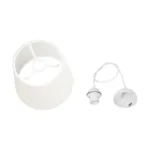 GloboStar® CONEY 203-0071 Μοντέρνο Κρεμαστό Φωτιστικό Καπέλο Μονόφωτο 1 x E27 IP20 Mπεζ Διάτρητο Ύφασμα - Μ26 x Π26 x Υ25cm - Image 10