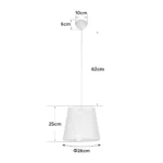GloboStar® CONEY 203-0071 Μοντέρνο Κρεμαστό Φωτιστικό Καπέλο Μονόφωτο 1 x E27 IP20 Mπεζ Διάτρητο Ύφασμα - Μ26 x Π26 x Υ25cm - Image 11