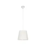 GloboStar® CONEY 203-0071 Μοντέρνο Κρεμαστό Φωτιστικό Καπέλο Μονόφωτο 1 x E27 IP20 Mπεζ Διάτρητο Ύφασμα - Μ26 x Π26 x Υ25cm - Image 3