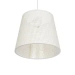 GloboStar® CONEY 203-0071 Μοντέρνο Κρεμαστό Φωτιστικό Καπέλο Μονόφωτο 1 x E27 IP20 Mπεζ Διάτρητο Ύφασμα - Μ26 x Π26 x Υ25cm - Image 5