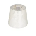 GloboStar® CONEY 203-0071 Μοντέρνο Κρεμαστό Φωτιστικό Καπέλο Μονόφωτο 1 x E27 IP20 Mπεζ Διάτρητο Ύφασμα - Μ26 x Π26 x Υ25cm - Image 6