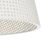GloboStar® CONEY 203-0071 Μοντέρνο Κρεμαστό Φωτιστικό Καπέλο Μονόφωτο 1 x E27 IP20 Mπεζ Διάτρητο Ύφασμα - Μ26 x Π26 x Υ25cm - Image 7