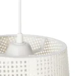 GloboStar® CONEY 203-0071 Μοντέρνο Κρεμαστό Φωτιστικό Καπέλο Μονόφωτο 1 x E27 IP20 Mπεζ Διάτρητο Ύφασμα - Μ26 x Π26 x Υ25cm - Image 8