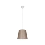 GloboStar® CONEY 203-0073 Μοντέρνο Κρεμαστό Φωτιστικό Καπέλο Μονόφωτο 1 x E27 IP20 Καφέ Ύφασμα - Μ26 x Π26 x Υ25cm - Image 3