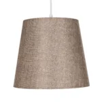 GloboStar® CONEY 203-0073 Μοντέρνο Κρεμαστό Φωτιστικό Καπέλο Μονόφωτο 1 x E27 IP20 Καφέ Ύφασμα - Μ26 x Π26 x Υ25cm - Image 4