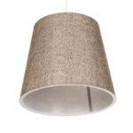 GloboStar® CONEY 203-0073 Μοντέρνο Κρεμαστό Φωτιστικό Καπέλο Μονόφωτο 1 x E27 IP20 Καφέ Ύφασμα - Μ26 x Π26 x Υ25cm - Image 5