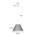 GloboStar® RIFT 203-0075 Μοντέρνο Κρεμαστό Φωτιστικό Καπέλο Μονόφωτο 1 x E27 IP20 Μπλε Ύφασμα - Μ35 x Π35 x Υ22.5cm - Image 11