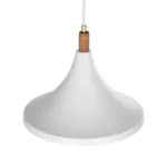 GloboStar® BELFRY 203-0076 Μοντέρνο Κρεμαστό Φωτιστικό Καμπάνα Μονόφωτο 1 x E27 IP20 Λεύκο & Χρυσό Πλαστικό - Μ29.5 x Π29.5 x Υ22cm - Image 6