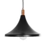 GloboStar® BELFRY 203-0077 Μοντέρνο Κρεμαστό Φωτιστικό Καμπάνα Μονόφωτο 1 x E27 IP20 Μαύρο & Χρυσό Πλαστικό - Μ29.5 x Π29.5 x Υ22cm - Image 4