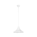 GloboStar® BELFRY 203-0079 Μοντέρνο Κρεμαστό Φωτιστικό Καμπάνα Μονόφωτο 1 x E27 IP20 Λεύκο Πλαστικό - Μ29.5 x Π29.5 x Υ21cm - Image 3