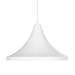 GloboStar® BELFRY 203-0079 Μοντέρνο Κρεμαστό Φωτιστικό Καμπάνα Μονόφωτο 1 x E27 IP20 Λεύκο Πλαστικό - Μ29.5 x Π29.5 x Υ21cm - Image 4