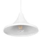 GloboStar® BELFRY 203-0079 Μοντέρνο Κρεμαστό Φωτιστικό Καμπάνα Μονόφωτο 1 x E27 IP20 Λεύκο Πλαστικό - Μ29.5 x Π29.5 x Υ21cm - Image 5