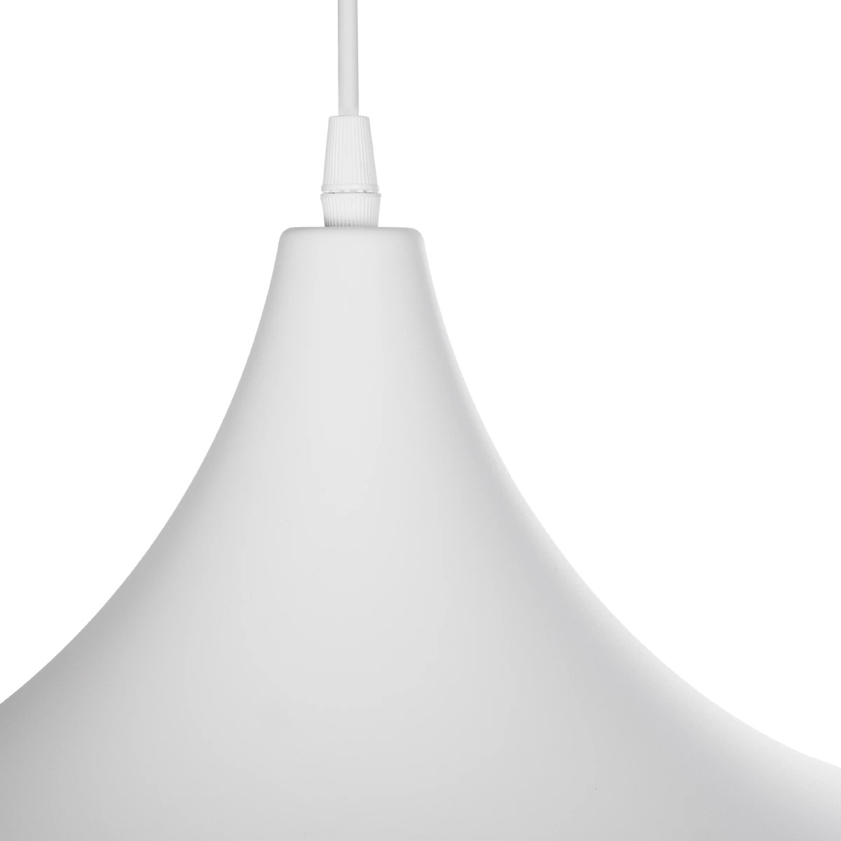 GloboStar® BELFRY 203-0079 Μοντέρνο Κρεμαστό Φωτιστικό Καμπάνα Μονόφωτο 1 x E27 IP20 Λεύκο Πλαστικό - Μ29.5 x Π29.5 x Υ21cm - Image 8