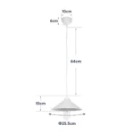 GloboStar® FONTE 203-0081 Μοντέρνο Κρεμαστό Φωτιστικό Καμπάνα Μονόφωτο 1 x E27 IP20 Λευκό Πλαστικό - Μ25.5 x Π25.5 x Υ10cm - Image 11