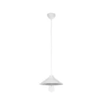 GloboStar® FONTE 203-0081 Μοντέρνο Κρεμαστό Φωτιστικό Καμπάνα Μονόφωτο 1 x E27 IP20 Λευκό Πλαστικό - Μ25.5 x Π25.5 x Υ10cm - Image 3
